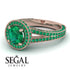Milgrain Round Emerald Engagement Ring - Payton No. 20
