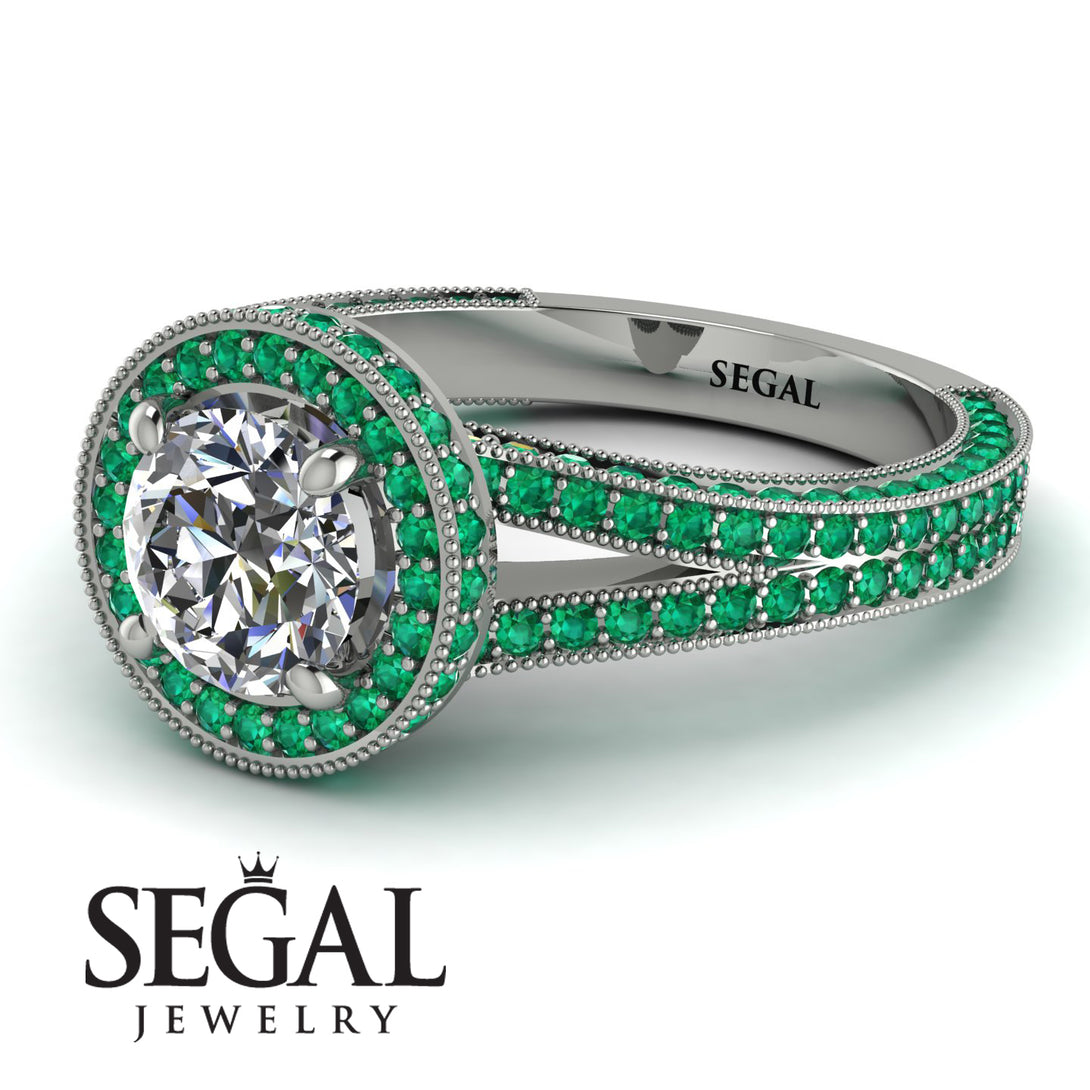 Milgrain Round Diamond Engagement Ring - Payton No. 18