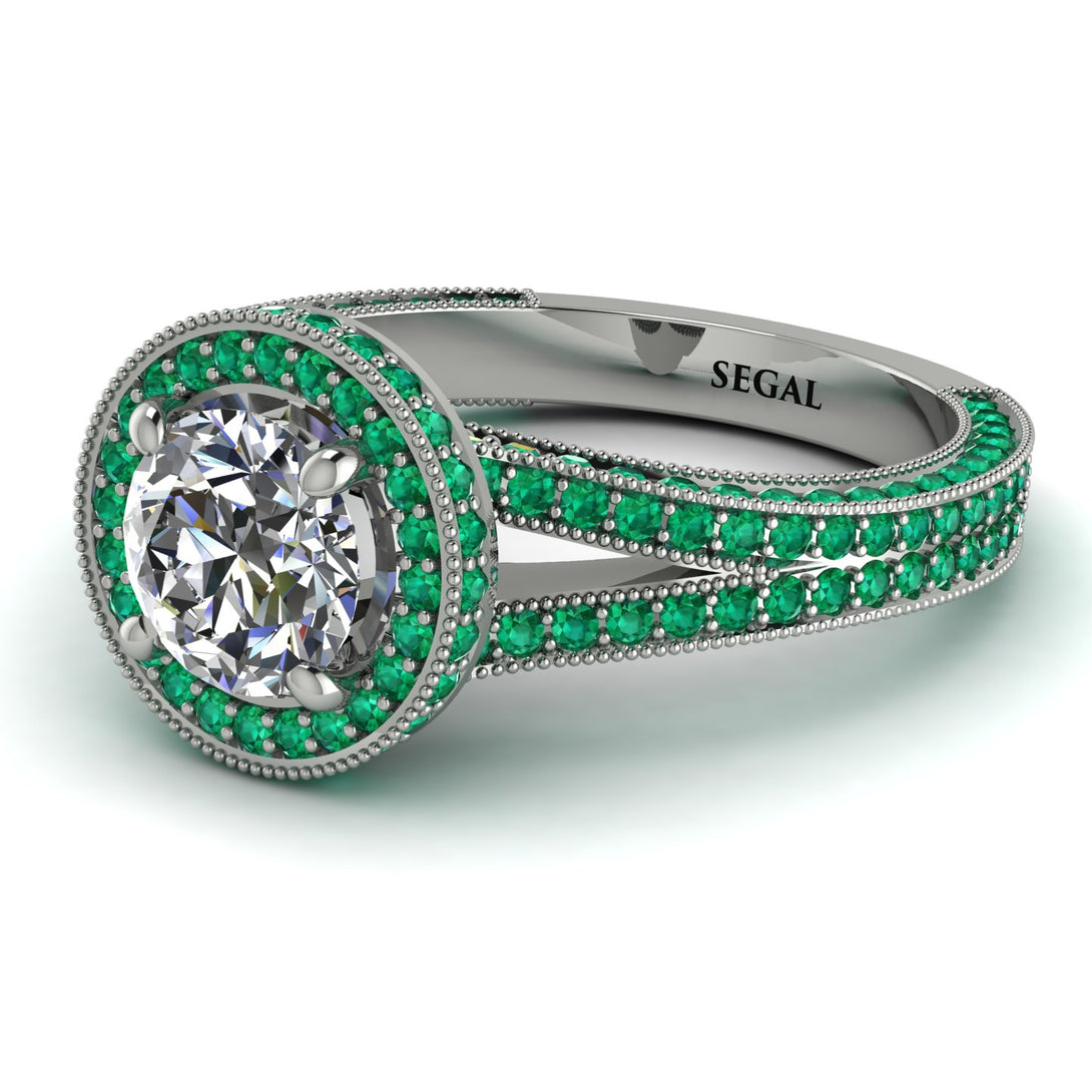 Milgrain Round Diamond Engagement Ring - Payton No. 18