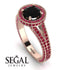 Milgrain Round Black Diamond Engagement Ring - Payton No. 53 image 2