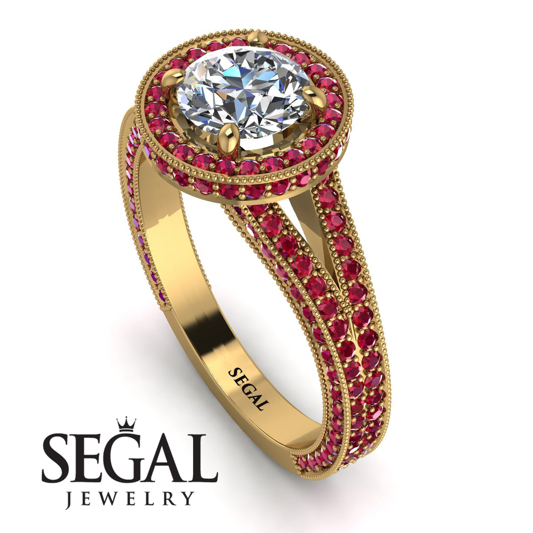 Milgrain Round Diamond Engagement Ring - Payton No. 46