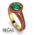 Milgrain Round Emerald Engagement Ring - Payton No. 49 image 2