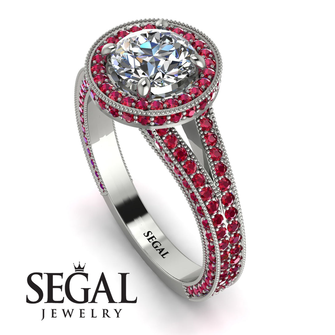 Milgrain Round Diamond Engagement Ring - Payton No. 48