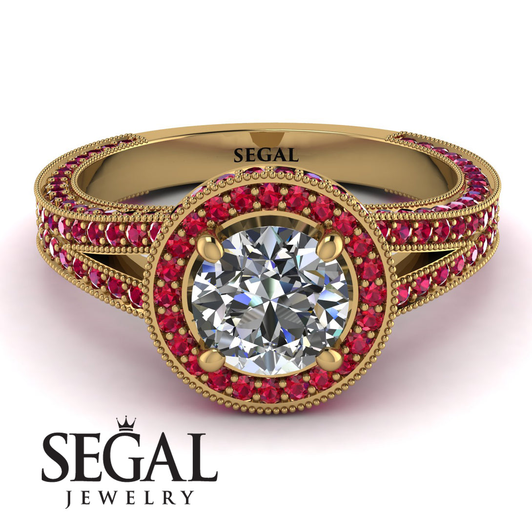 Milgrain Round Diamond Engagement Ring - Payton No. 46
