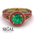 Milgrain Round Emerald Engagement Ring - Payton No. 49