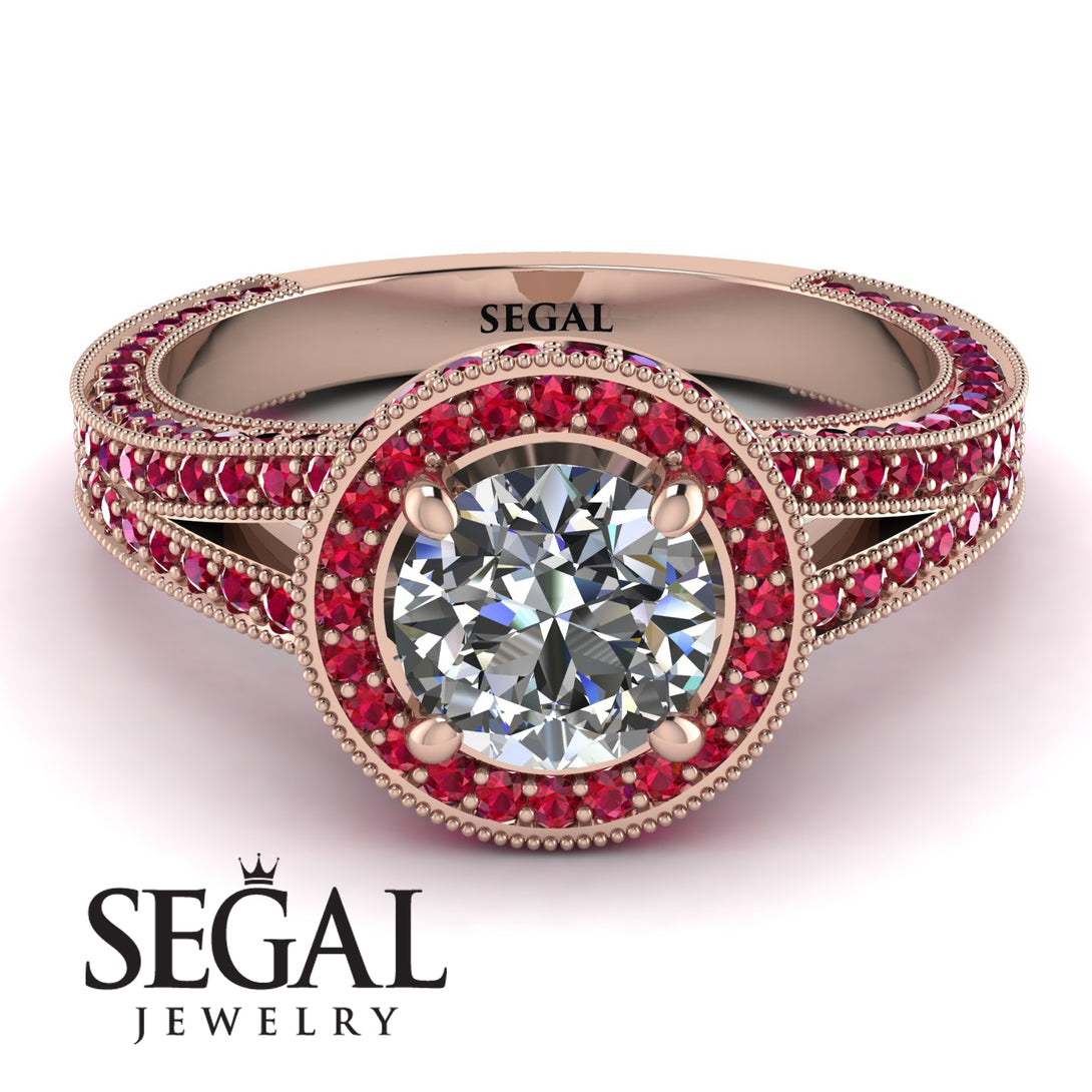 Milgrain Round Diamond Engagement Ring - Payton No. 47
