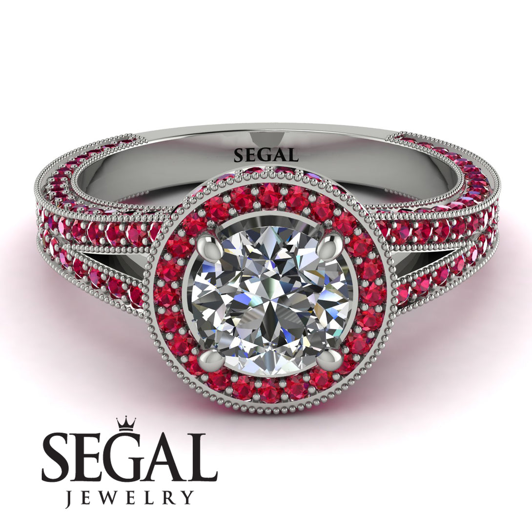Milgrain Round Diamond Engagement Ring - Payton No. 48