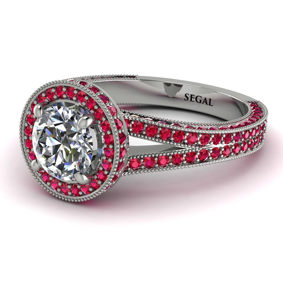 Milgrain Round Diamond Engagement Ring - Payton No. 48
