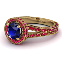Milgrain Round Sapphire Engagement Ring - Payton No. 58 image 1