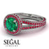Milgrain Round Emerald Engagement Ring - Payton No. 51