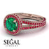 Milgrain Round Emerald Engagement Ring - Payton No. 50