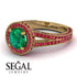 Milgrain Round Emerald Engagement Ring - Payton No. 49