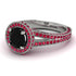 Milgrain Round Black Diamond Engagement Ring - Payton No. 54 image 1