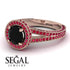 Milgrain Round Black Diamond Engagement Ring - Payton No. 53 image 10