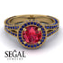 Milgrain Round Sapphire Engagement Ring - Payton No. 70 image 3