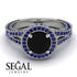 Milgrain Round Black Diamond Engagement Ring - Payton No. 69 image 3