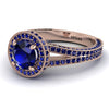 Milgrain Round Sapphire Engagement Ring - Payton No. 74