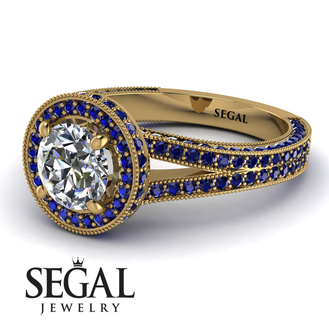 Milgrain Round Diamond Engagement Ring - Payton No. 61