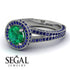 Milgrain Round Emerald Engagement Ring - Payton No. 66