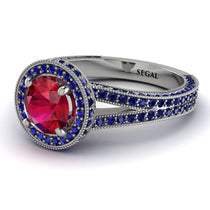 Milgrain Round Ruby Engagement Ring - Payton No. 72 image 1