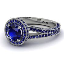 Milgrain Round Sapphire Engagement Ring - Payton No. 75 image 1