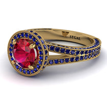 Milgrain Round Sapphire Engagement Ring - Payton No. 70 image 1