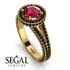 Milgrain Round Ruby Engagement Ring - Payton No. 40