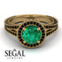 Milgrain Round Emerald Engagement Ring - Payton No. 34 image 3