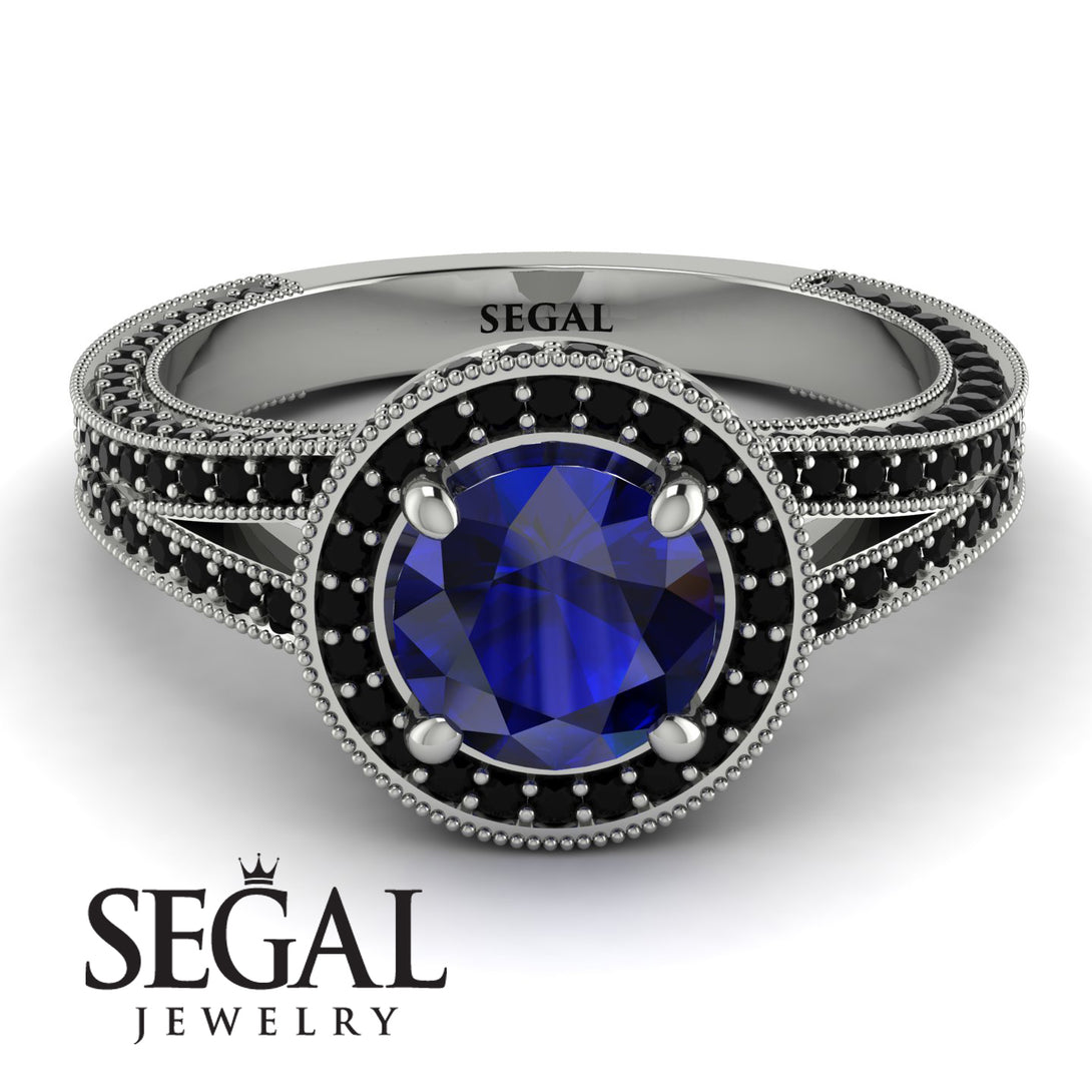 Milgrain Round Sapphire Engagement Ring - Payton No. 45