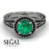 Milgrain Round Emerald Engagement Ring - Payton No. 36