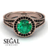 Milgrain Round Emerald Engagement Ring - Payton No. 35