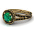 Milgrain Round Emerald Engagement Ring - Payton No. 34