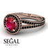 Milgrain Round Ruby Engagement Ring - Payton No. 41