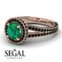 Milgrain Round Emerald Engagement Ring - Payton No. 35 image 10