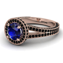 Milgrain Round Sapphire Engagement Ring - Payton No. 44 image 1