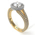 Two Tones Milgrain Round Diamond Engagement Ring - Payton No. 77