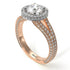 Two Tones Milgrain Round Diamond Engagement Ring - Payton No. 78