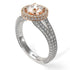 Two Tones Milgrain Round Diamond Engagement Ring - Payton No. 78