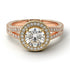 Two Tones Milgrain Round Diamond Engagement Ring - Payton No. 76