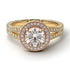 Two Tones Milgrain Round Diamond Engagement Ring - Payton No. 76