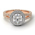Two Tones Milgrain Round Diamond Engagement Ring - Payton No. 78