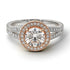 Two Tones Milgrain Round Diamond Engagement Ring - Payton No. 78