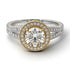 Two Tones Milgrain Round Diamond Engagement Ring - Payton No. 77