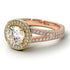 Two Tones Milgrain Round Diamond Engagement Ring - Payton No. 76