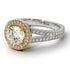 Two Tones Milgrain Round Diamond Engagement Ring - Payton No. 77