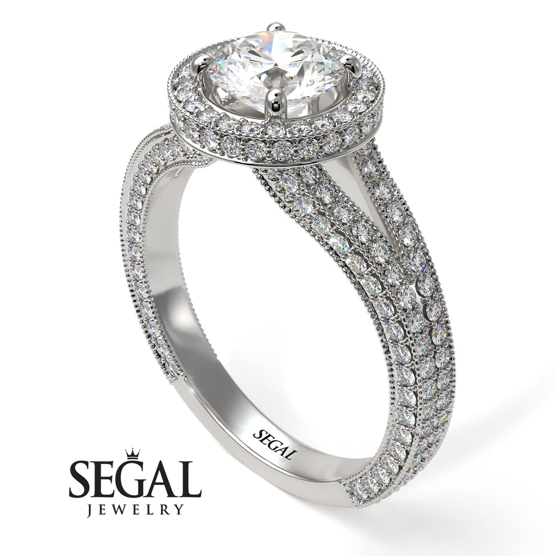 Milgrain Round Diamond Engagement Ring - Payton No. 3
