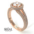 Milgrain Round Diamond Engagement Ring - Payton No. 2