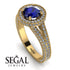 Milgrain Round Sapphire Engagement Ring - Payton No. 13