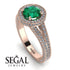 Milgrain Round Emerald Engagement Ring - Payton No. 5