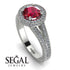 Milgrain Round Ruby Engagement Ring - Payton No. 12